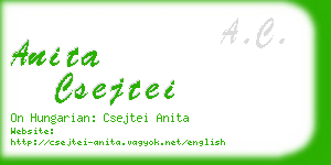 anita csejtei business card